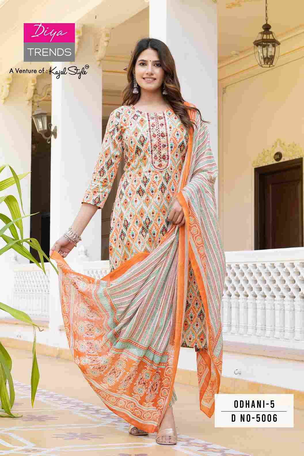 Odhani Vol-5 By Diya Trends 5001 To 5016 Series Beautiful Suits Colorful Stylish Fancy Casual Wear & Ethnic Wear Cotton Print Dresses At Wholesale Price