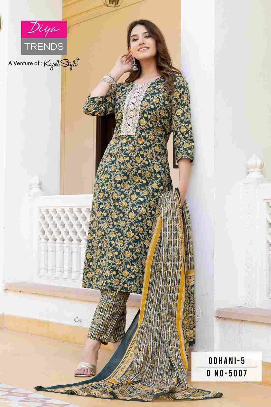 Odhani Vol-5 By Diya Trends 5001 To 5016 Series Beautiful Suits Colorful Stylish Fancy Casual Wear & Ethnic Wear Cotton Print Dresses At Wholesale Price