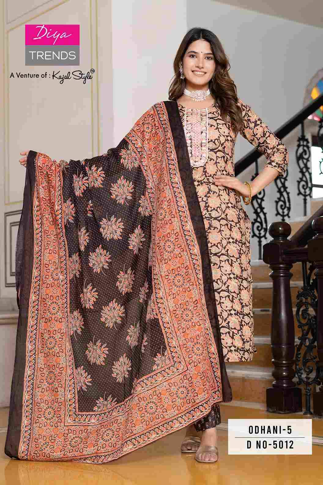Odhani Vol-5 By Diya Trends 5001 To 5016 Series Beautiful Suits Colorful Stylish Fancy Casual Wear & Ethnic Wear Cotton Print Dresses At Wholesale Price