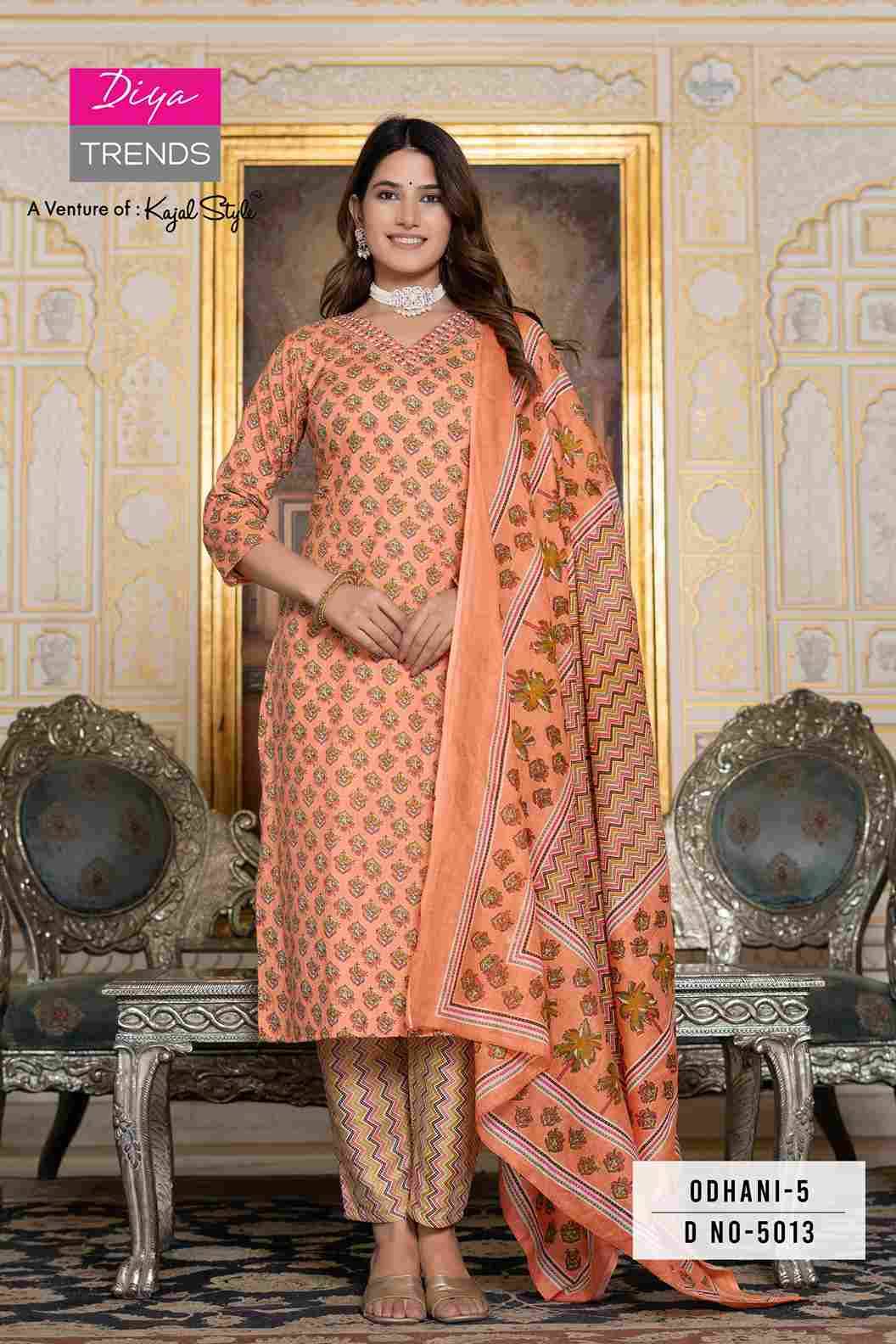 Odhani Vol-5 By Diya Trends 5001 To 5016 Series Beautiful Suits Colorful Stylish Fancy Casual Wear & Ethnic Wear Cotton Print Dresses At Wholesale Price