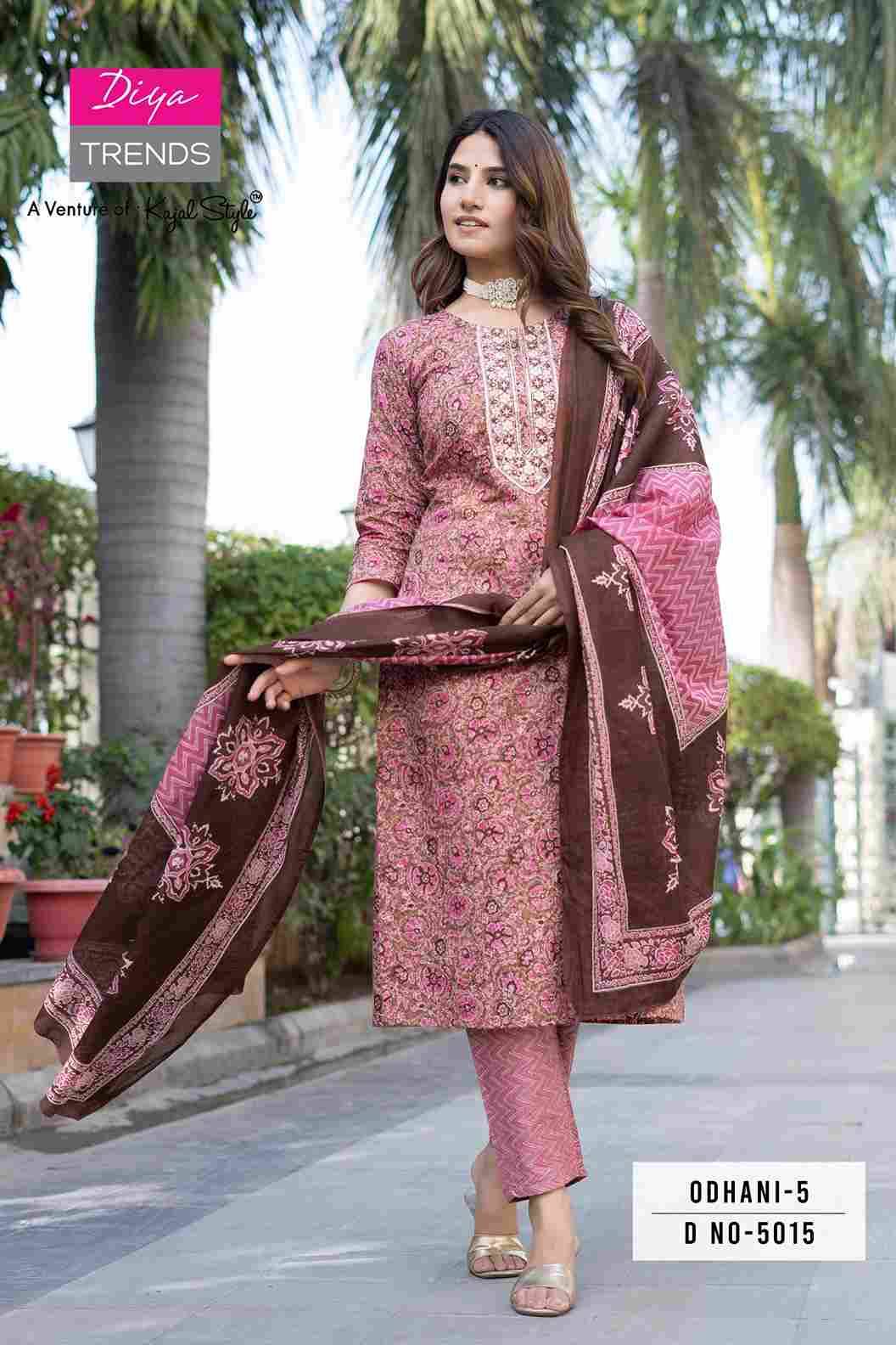 Odhani Vol-5 By Diya Trends 5001 To 5016 Series Beautiful Suits Colorful Stylish Fancy Casual Wear & Ethnic Wear Cotton Print Dresses At Wholesale Price