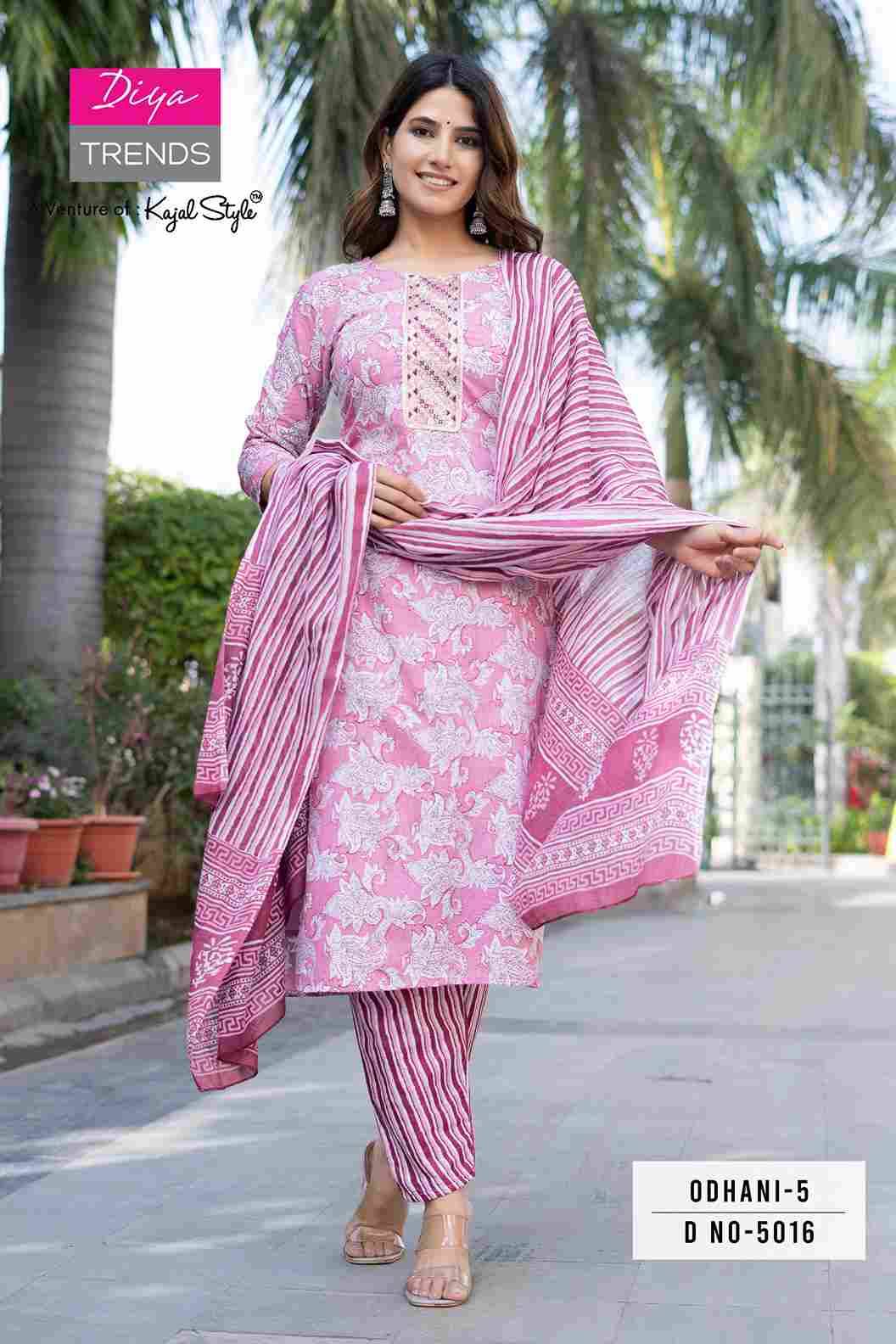 Odhani Vol-5 By Diya Trends 5001 To 5016 Series Beautiful Suits Colorful Stylish Fancy Casual Wear & Ethnic Wear Cotton Print Dresses At Wholesale Price