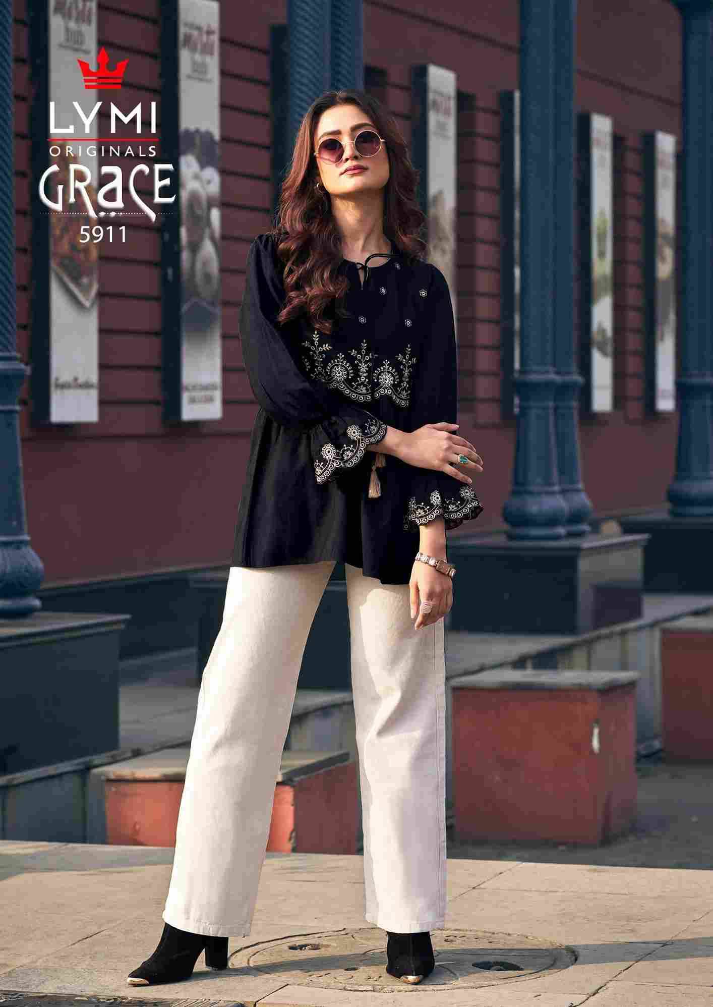 Grace By Lymi Original 5911 To 5914 Series Designer Stylish Fancy Colorful Beautiful Party Wear & Ethnic Wear Collection Viscose Tops At Wholesale Price