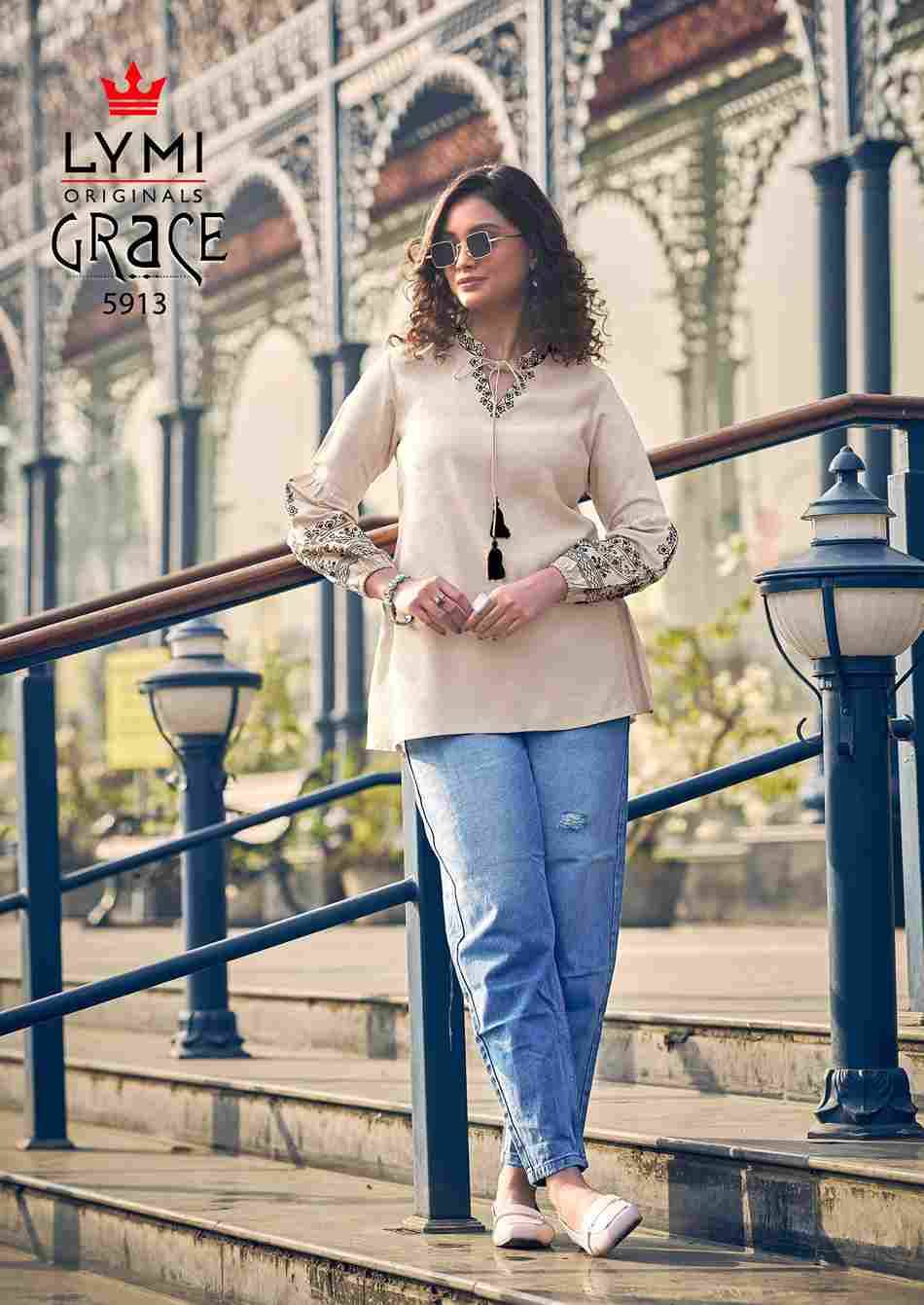 Grace By Lymi Original 5911 To 5914 Series Designer Stylish Fancy Colorful Beautiful Party Wear & Ethnic Wear Collection Viscose Tops At Wholesale Price