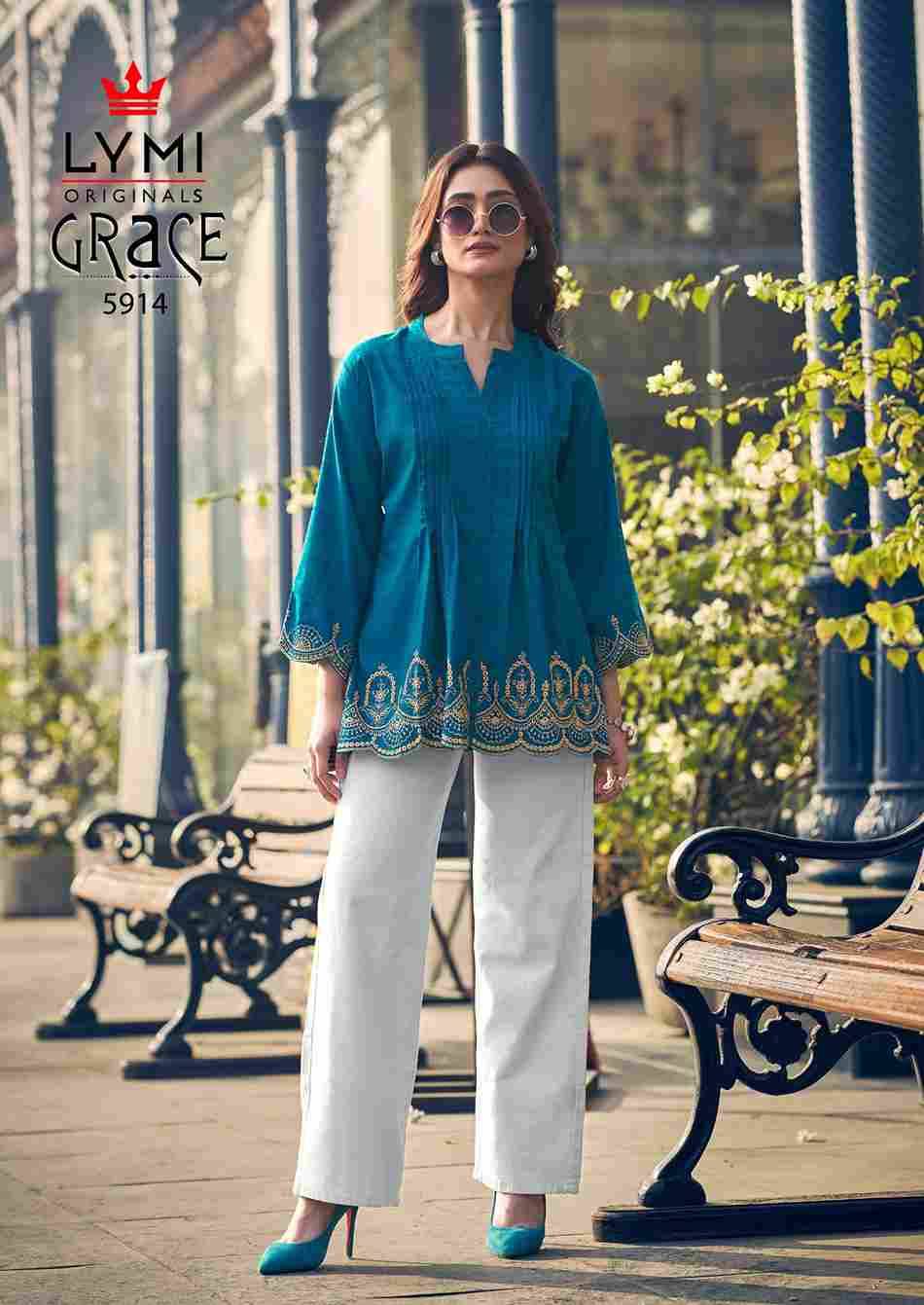 Grace By Lymi Original 5911 To 5914 Series Designer Stylish Fancy Colorful Beautiful Party Wear & Ethnic Wear Collection Viscose Tops At Wholesale Price