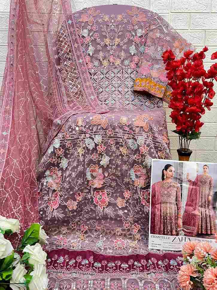 Zaha-10293-D By Zaha Pakistani Suits Beautiful Fancy Colorful Stylish Party Wear & Occasional Wear Net With Embroidery Dresses At Wholesale Price