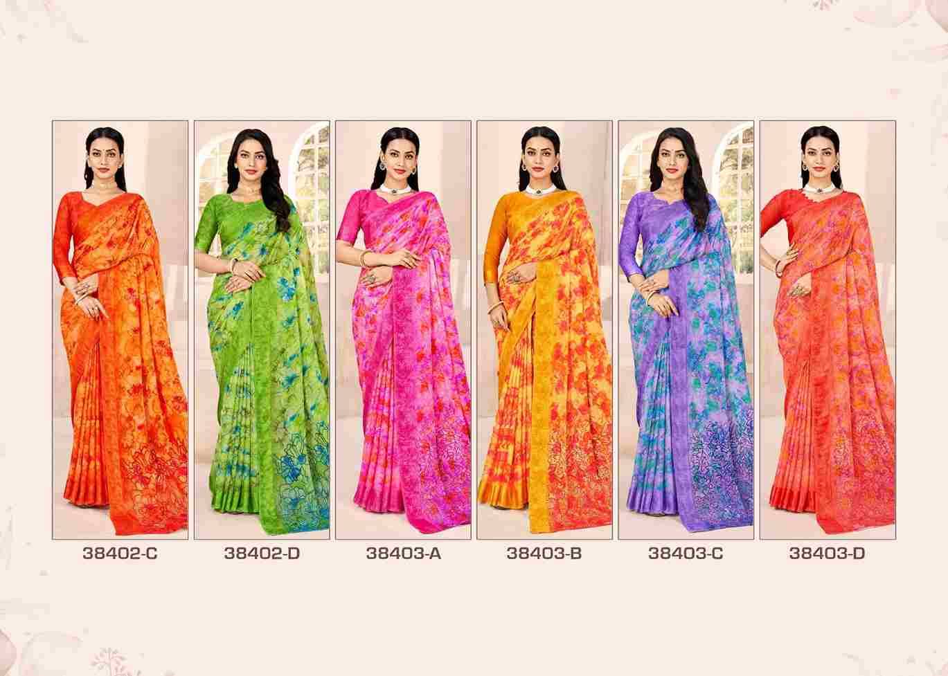 Cherry Vol-41 By Ruchi Sarees 38401-A To 38403-D Series Indian Traditional Wear Collection Beautiful Stylish Fancy Colorful Party Wear & Occasional Wear Chiffon Sarees At Wholesale Price