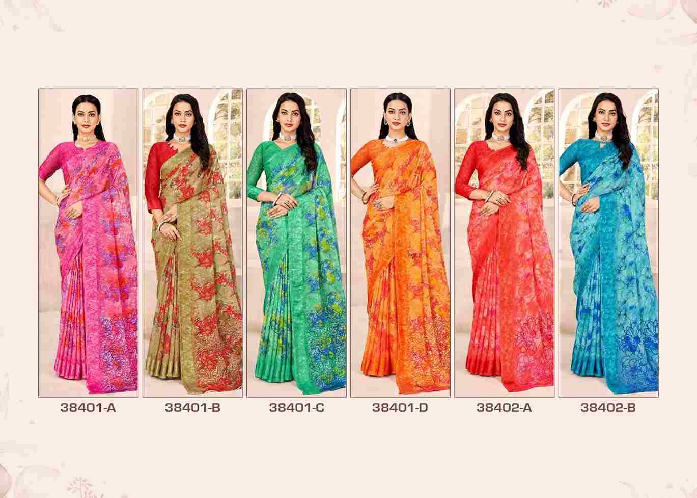 Cherry Vol-41 By Ruchi Sarees 38401-A To 38403-D Series Indian Traditional Wear Collection Beautiful Stylish Fancy Colorful Party Wear & Occasional Wear Chiffon Sarees At Wholesale Price