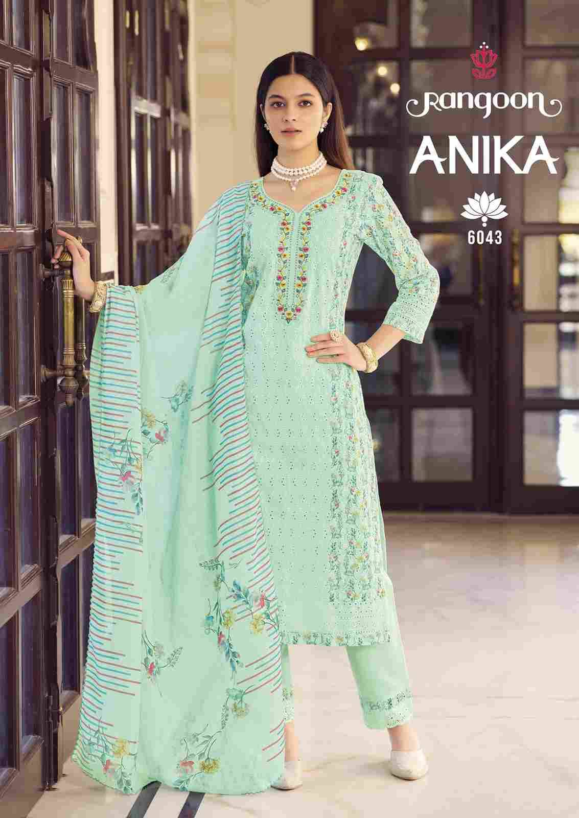 Anika By Rangoon 6041 To 6044 Series Designer Festive Suits Collection Beautiful Stylish Fancy Colorful Party Wear & Occasional Wear Pure Cotton Dresses At Wholesale Price