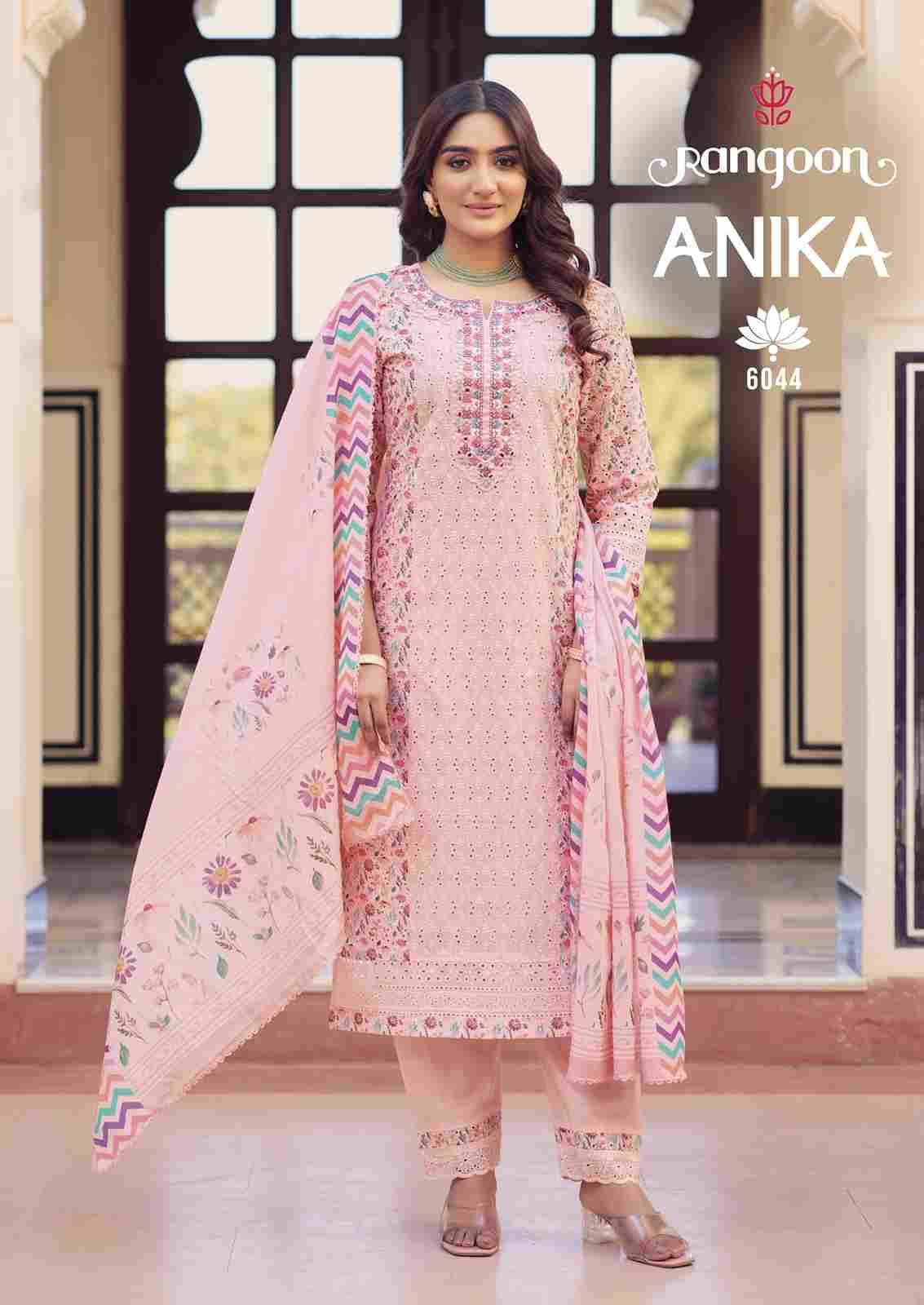 Anika By Rangoon 6041 To 6044 Series Designer Festive Suits Collection Beautiful Stylish Fancy Colorful Party Wear & Occasional Wear Pure Cotton Dresses At Wholesale Price