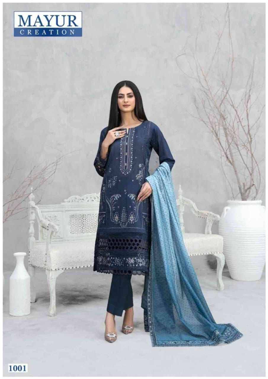 Khwahish Vol-1 By Mayur Creation 1001 To 1008 Series Beautiful Festive Suits Stylish Fancy Colorful Casual Wear & Ethnic Wear Lawn Cotton Print Dresses At Wholesale Price