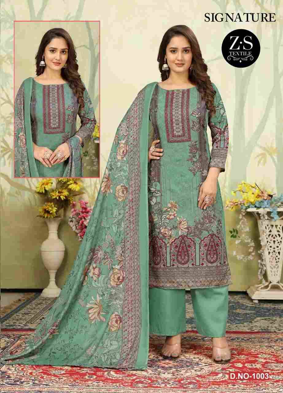 Signature Vol-1 By ZS Textile 1001 To 1008 Series Beautiful Festive Suits Stylish Fancy Colorful Casual Wear & Ethnic Wear Pure Cotton Print Dresses At Wholesale Price