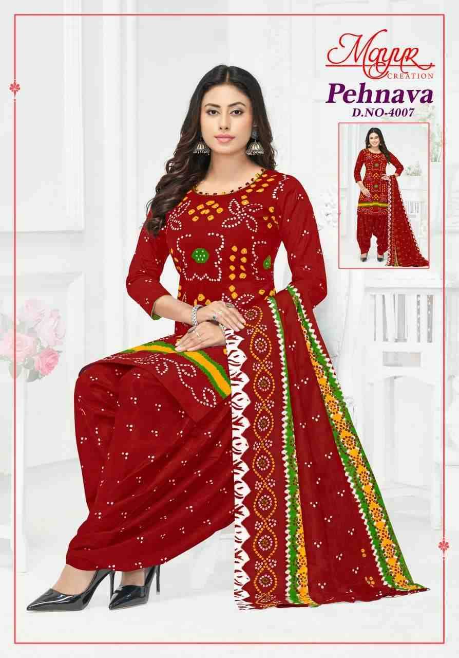 Pehnava Vol-4 By Mayur Creation 4001 To 4010 Series Beautiful Festive Suits Stylish Fancy Colorful Casual Wear & Ethnic Wear Heavy Cotton Print Dresses At Wholesale Price