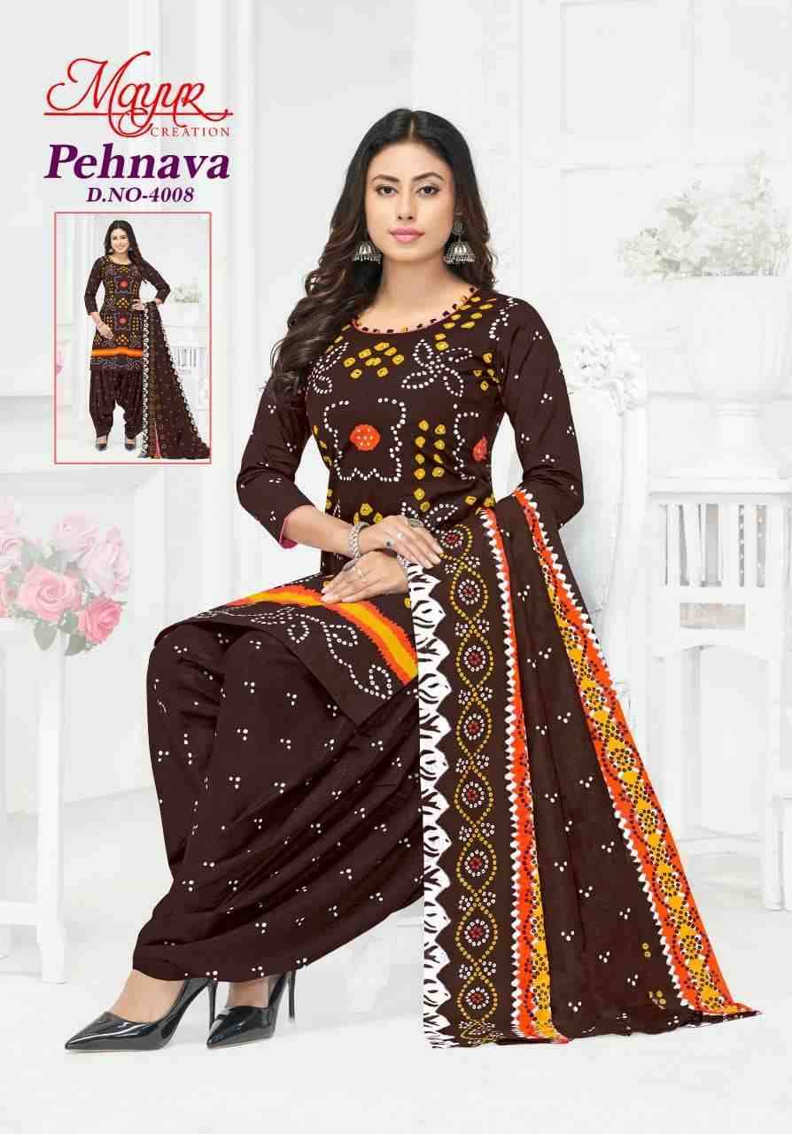 Pehnava Vol-4 By Mayur Creation 4001 To 4010 Series Beautiful Festive Suits Stylish Fancy Colorful Casual Wear & Ethnic Wear Heavy Cotton Print Dresses At Wholesale Price