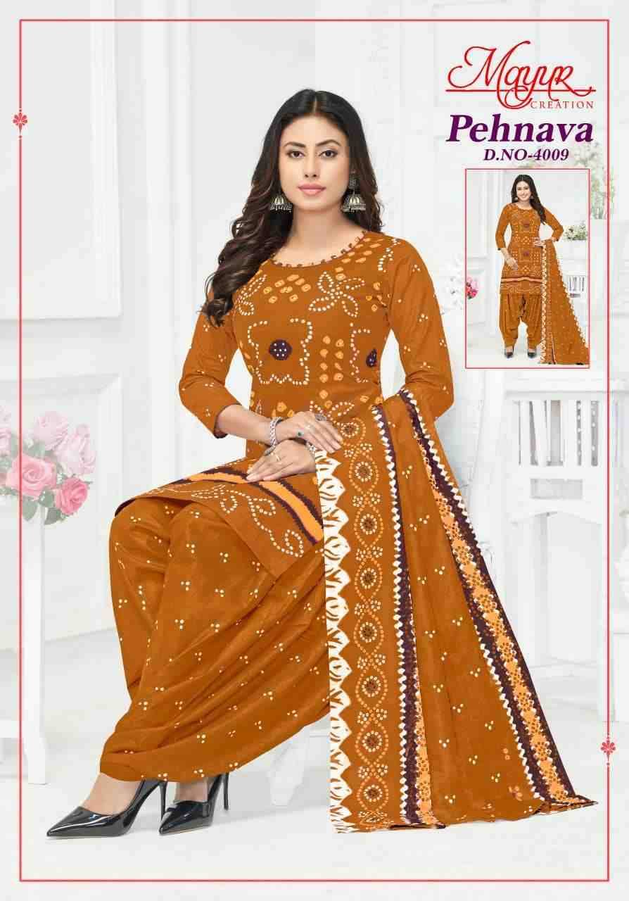 Pehnava Vol-4 By Mayur Creation 4001 To 4010 Series Beautiful Festive Suits Stylish Fancy Colorful Casual Wear & Ethnic Wear Heavy Cotton Print Dresses At Wholesale Price