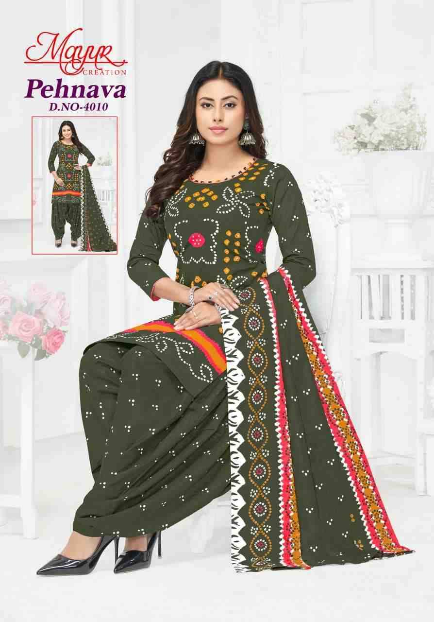 Pehnava Vol-4 By Mayur Creation 4001 To 4010 Series Beautiful Festive Suits Stylish Fancy Colorful Casual Wear & Ethnic Wear Heavy Cotton Print Dresses At Wholesale Price
