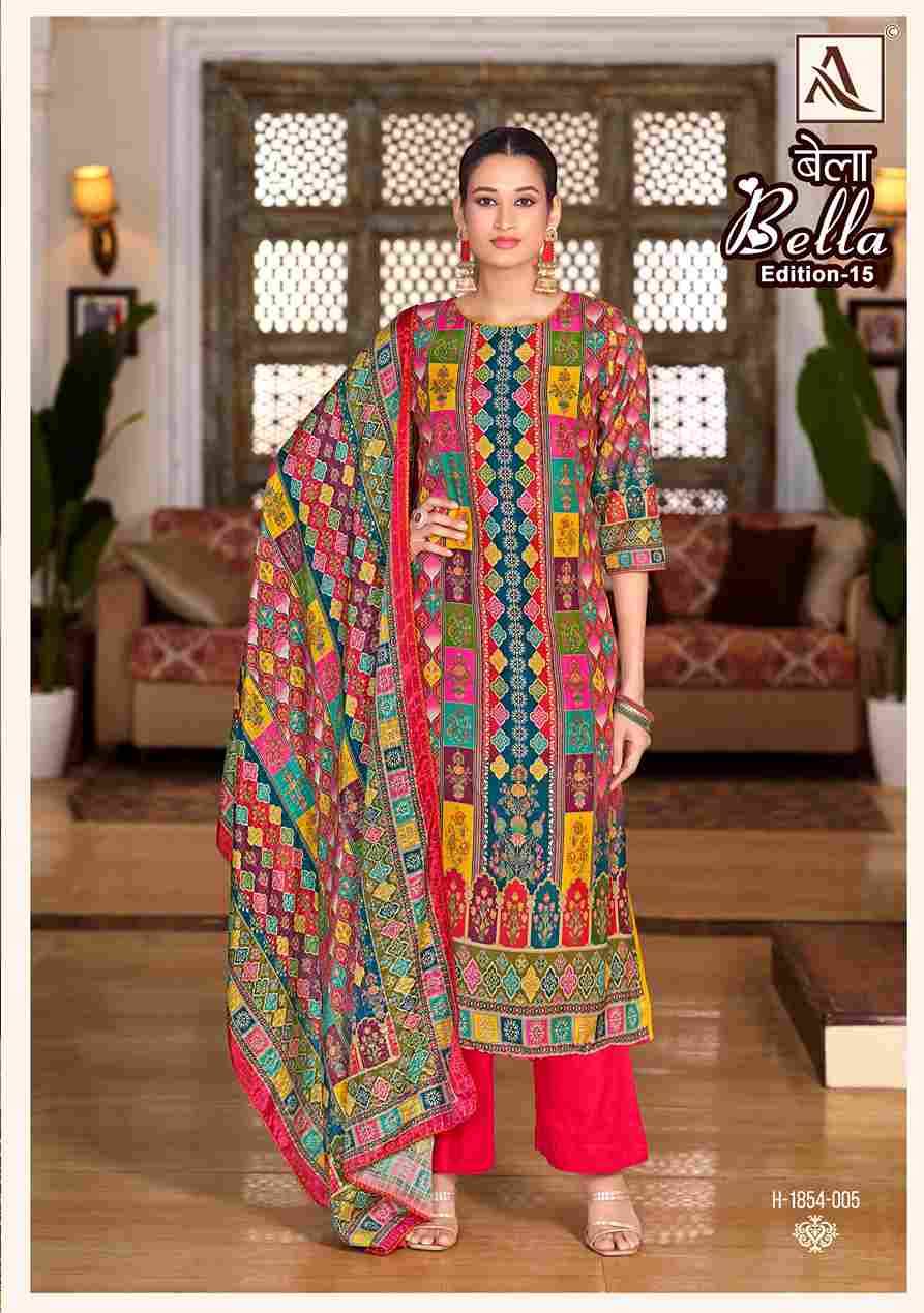 Bella Vol-15 By Alok Suit 1854-001 To 1854-006 Series Beautiful Festive Suits Stylish Fancy Colorful Casual Wear & Ethnic Wear Pure Muslin Print Dresses At Wholesale Price