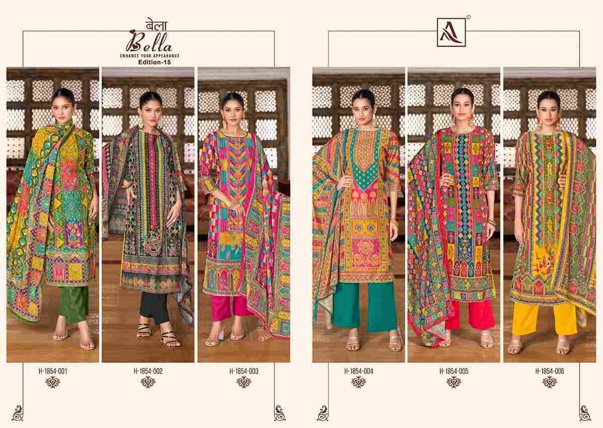 Bella Vol-15 By Alok Suit 1854-001 To 1854-006 Series Beautiful Festive Suits Stylish Fancy Colorful Casual Wear & Ethnic Wear Pure Muslin Print Dresses At Wholesale Price