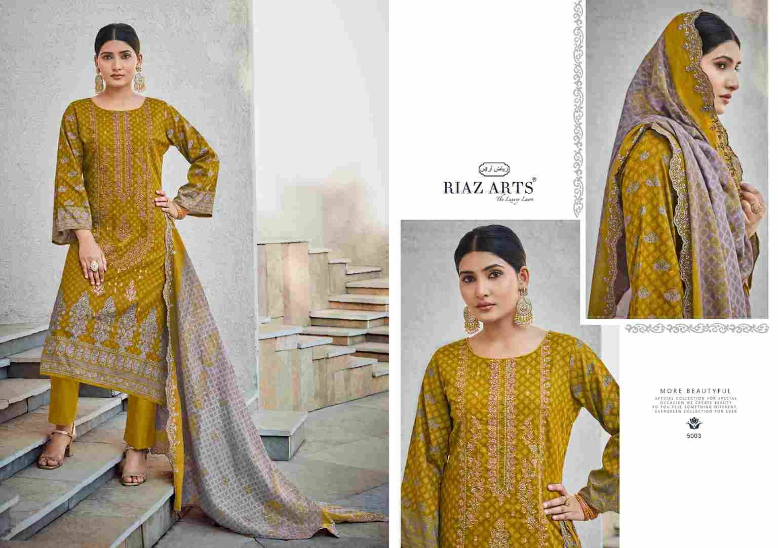 Bin Saeed Vol-5 By Riaz Arts 5001 To 5006 Series Beautiful Festive Suits Stylish Fancy Colorful Casual Wear & Ethnic Wear Pure Lawn Cotton Print Dresses At Wholesale Price