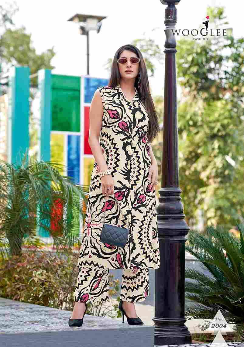 Samiksha By Wooglee 2001 To 2006 Series Designer Pakistani Suits Collection Beautiful Stylish Fancy Colorful Party Wear & Occasional Wear Rayon Print Kurtis With Bottom At Wholesale Price