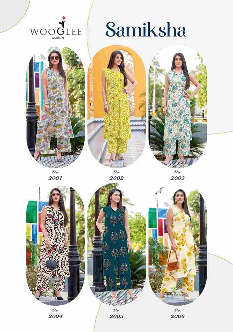 Samiksha By Wooglee 2001 To 2006 Series Designer Pakistani Suits Collection Beautiful Stylish Fancy Colorful Party Wear & Occasional Wear Rayon Print Kurtis With Bottom At Wholesale Price