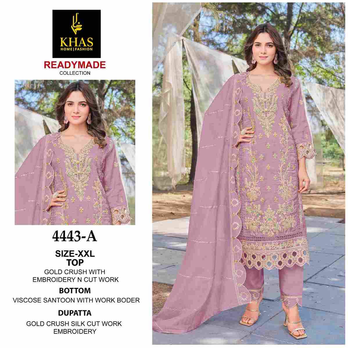 Khas 4443 Colours By Khas 4443-A To 4443-C Series Beautiful Pakistani Suits Colorful Stylish Fancy Casual Wear & Ethnic Wear Gold Crush Embroidered Dresses At Wholesale Price