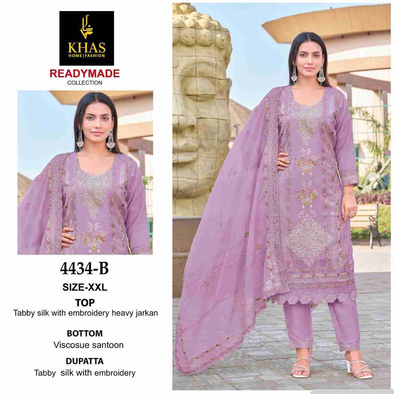 Khas 4434 Colours By Khas 4434-A To 4434-C Series Beautiful Pakistani Suits Colorful Stylish Fancy Casual Wear & Ethnic Wear Tabby Silk Embroidered Dresses At Wholesale Price