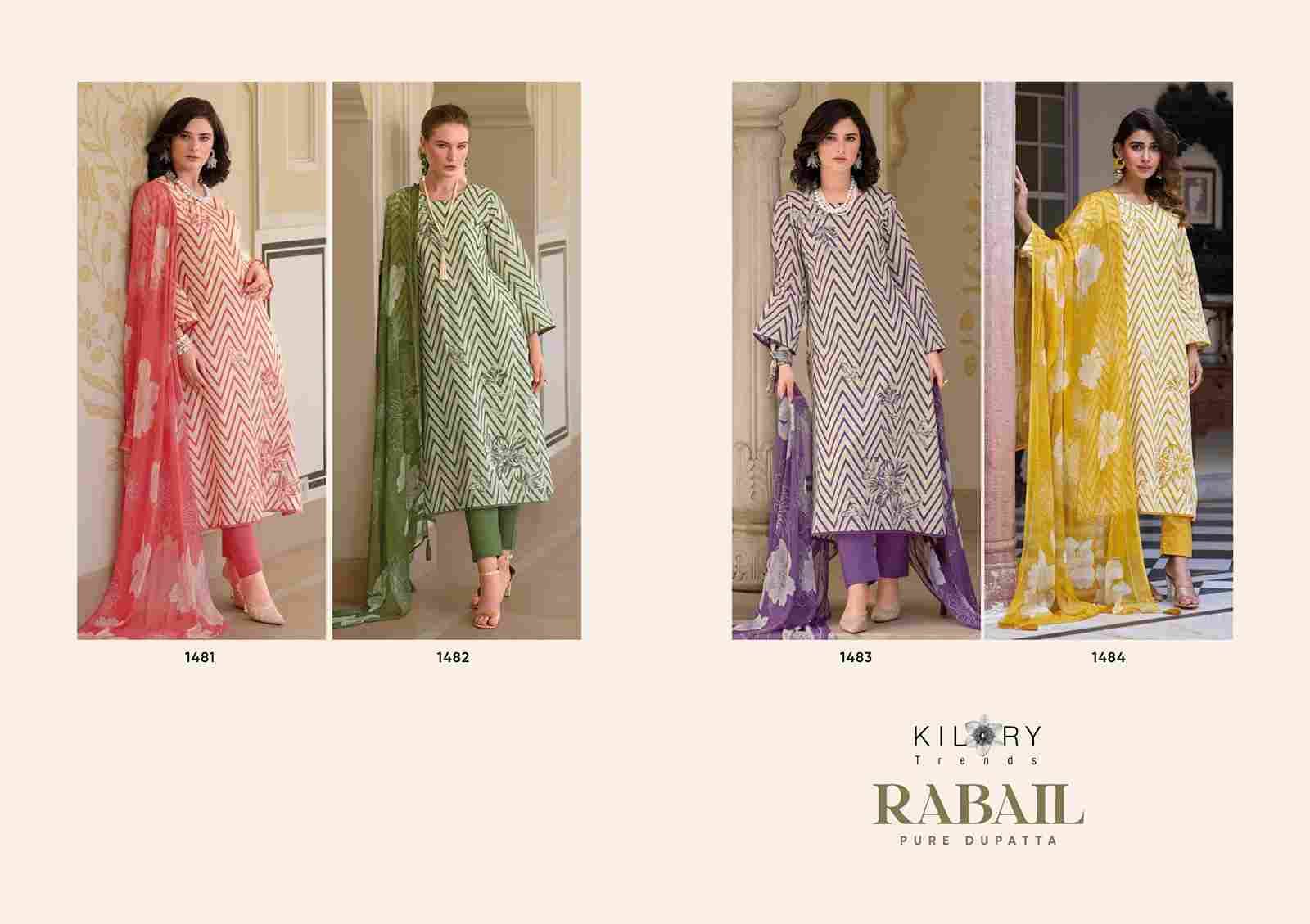 Rabail By Kilory 1481 To 1484 Series Beautiful Suits Colorful Stylish Fancy Casual Wear & Ethnic Wear Pure Lawn Cotton Dresses At Wholesale Price
