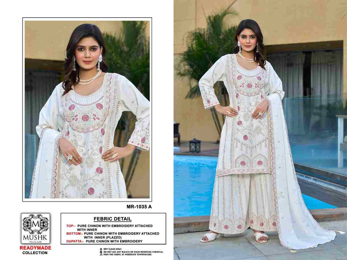 Mushk Hit Design 1035 Colours By Mushk 1035-A To 1035-B Series Beautiful Winter Collection Pakistani Suits Stylish Fancy Colorful Casual Wear & Ethnic Wear Pure Chinnon Dresses At Wholesale Price