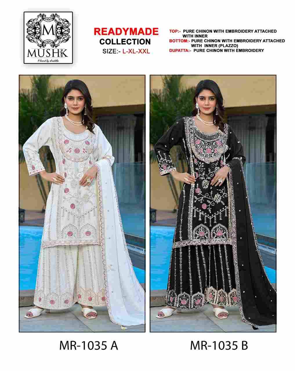 Mushk Hit Design 1035 Colours By Mushk 1035-A To 1035-B Series Beautiful Winter Collection Pakistani Suits Stylish Fancy Colorful Casual Wear & Ethnic Wear Pure Chinnon Dresses At Wholesale Price