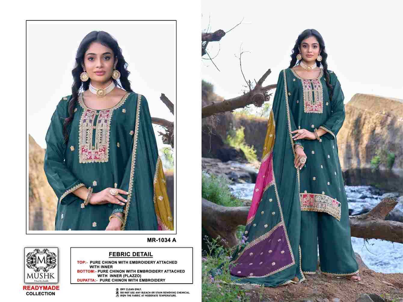 Mushk Hit Design 1034 Colours By Mushk 1034-A To 1034-D Series Beautiful Winter Collection Pakistani Suits Stylish Fancy Colorful Casual Wear & Ethnic Wear Pure Chinnon Dresses At Wholesale Price