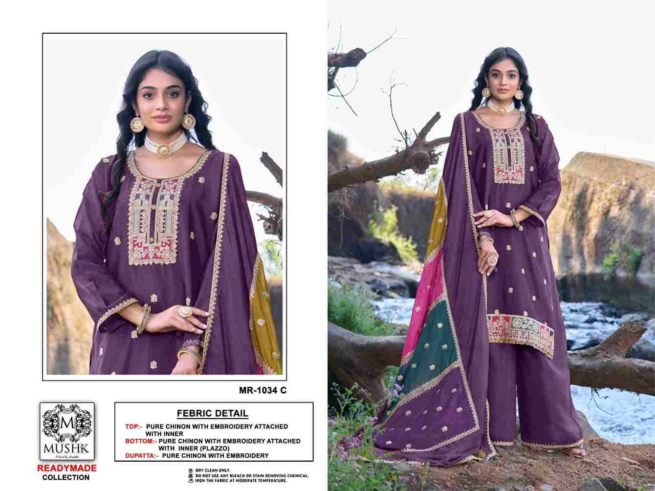 Mushk Hit Design 1034 Colours By Mushk 1034-A To 1034-D Series Beautiful Winter Collection Pakistani Suits Stylish Fancy Colorful Casual Wear & Ethnic Wear Pure Chinnon Dresses At Wholesale Price
