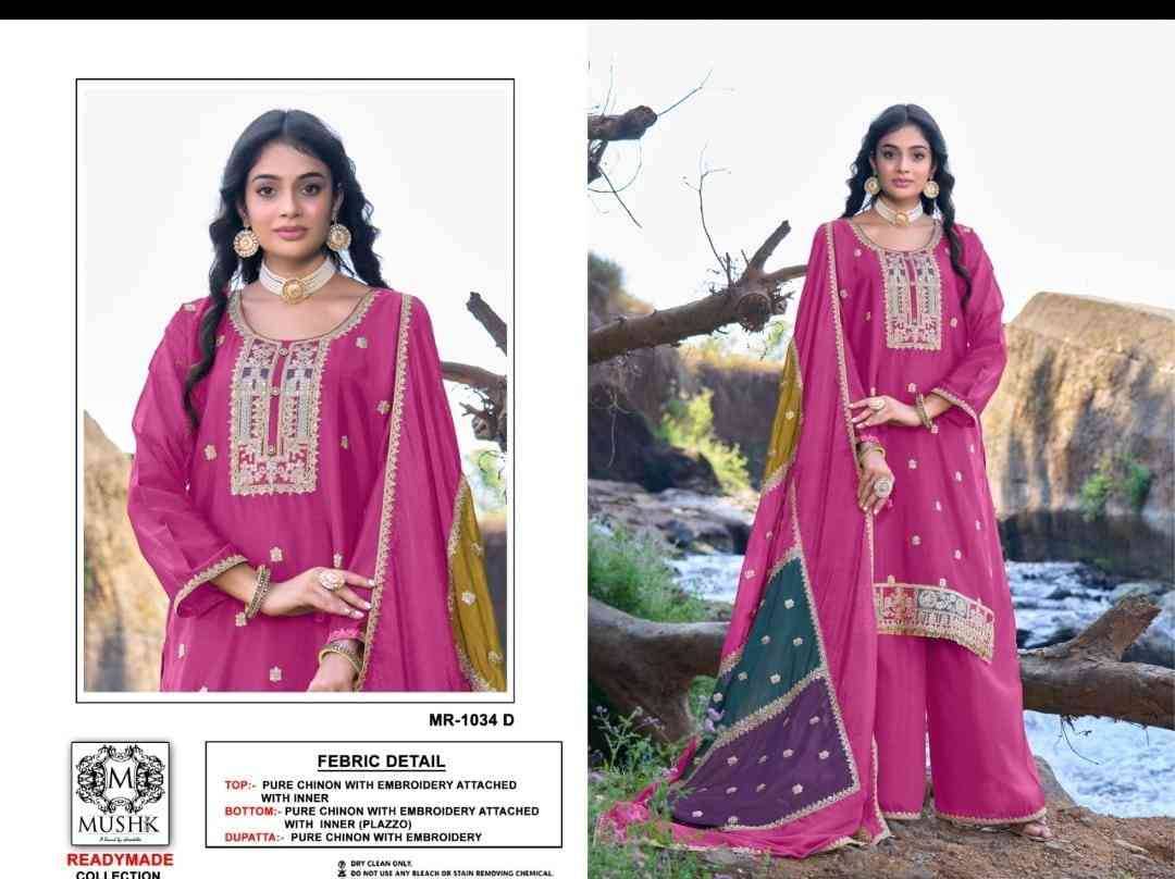 Mushk Hit Design 1034 Colours By Mushk 1034-A To 1034-D Series Beautiful Winter Collection Pakistani Suits Stylish Fancy Colorful Casual Wear & Ethnic Wear Pure Chinnon Dresses At Wholesale Price
