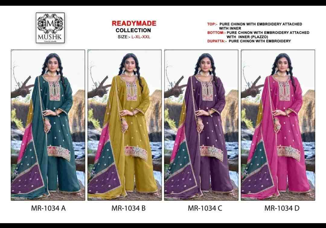 Mushk Hit Design 1034 Colours By Mushk 1034-A To 1034-D Series Beautiful Winter Collection Pakistani Suits Stylish Fancy Colorful Casual Wear & Ethnic Wear Pure Chinnon Dresses At Wholesale Price