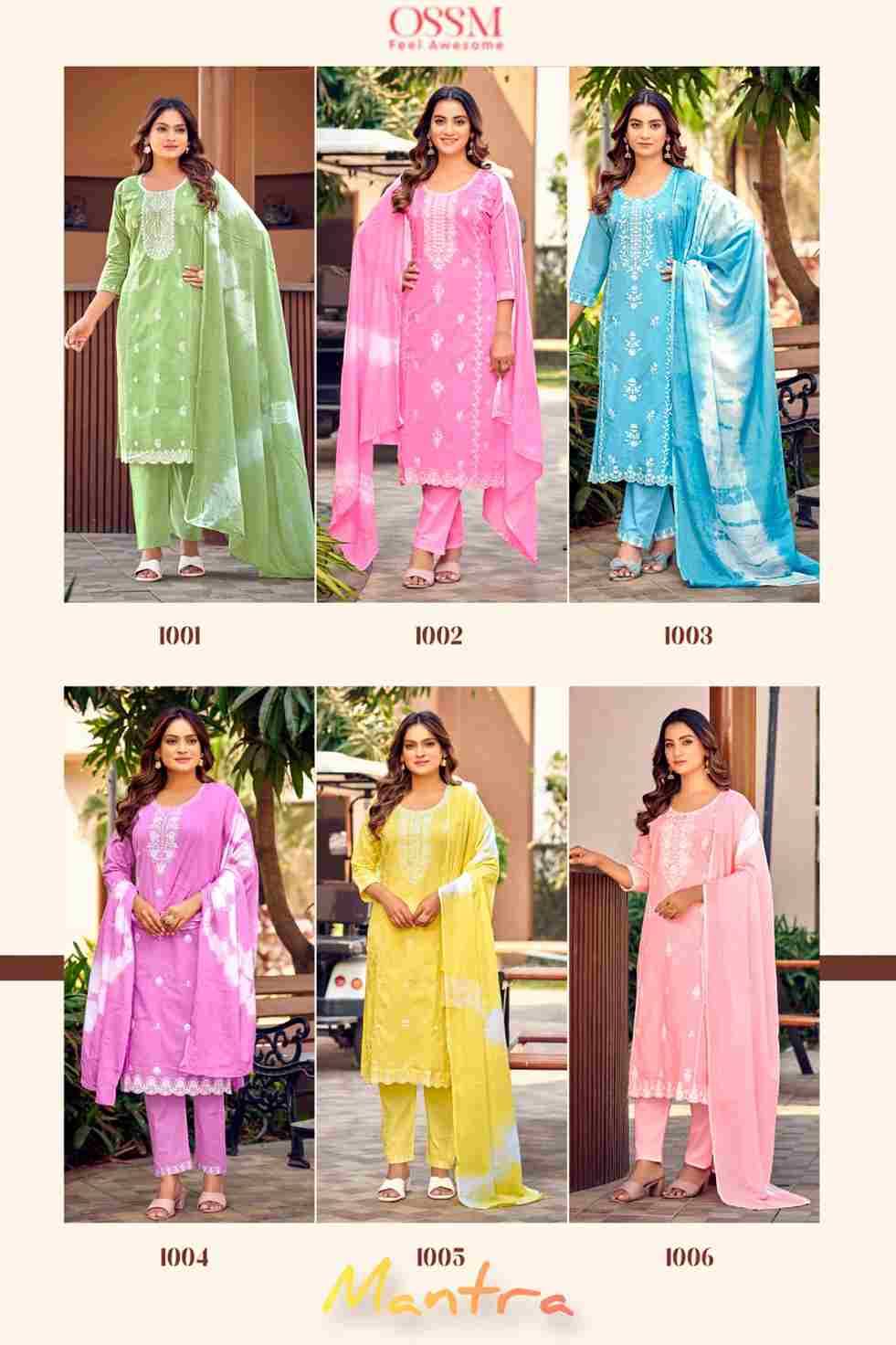 Mantra By Ossm 1001 To 1006 Series Beautiful Stylish Festive Suits Fancy Colorful Casual Wear & Ethnic Wear & Ready To Wear Pure Cotton Dresses At Wholesale Price