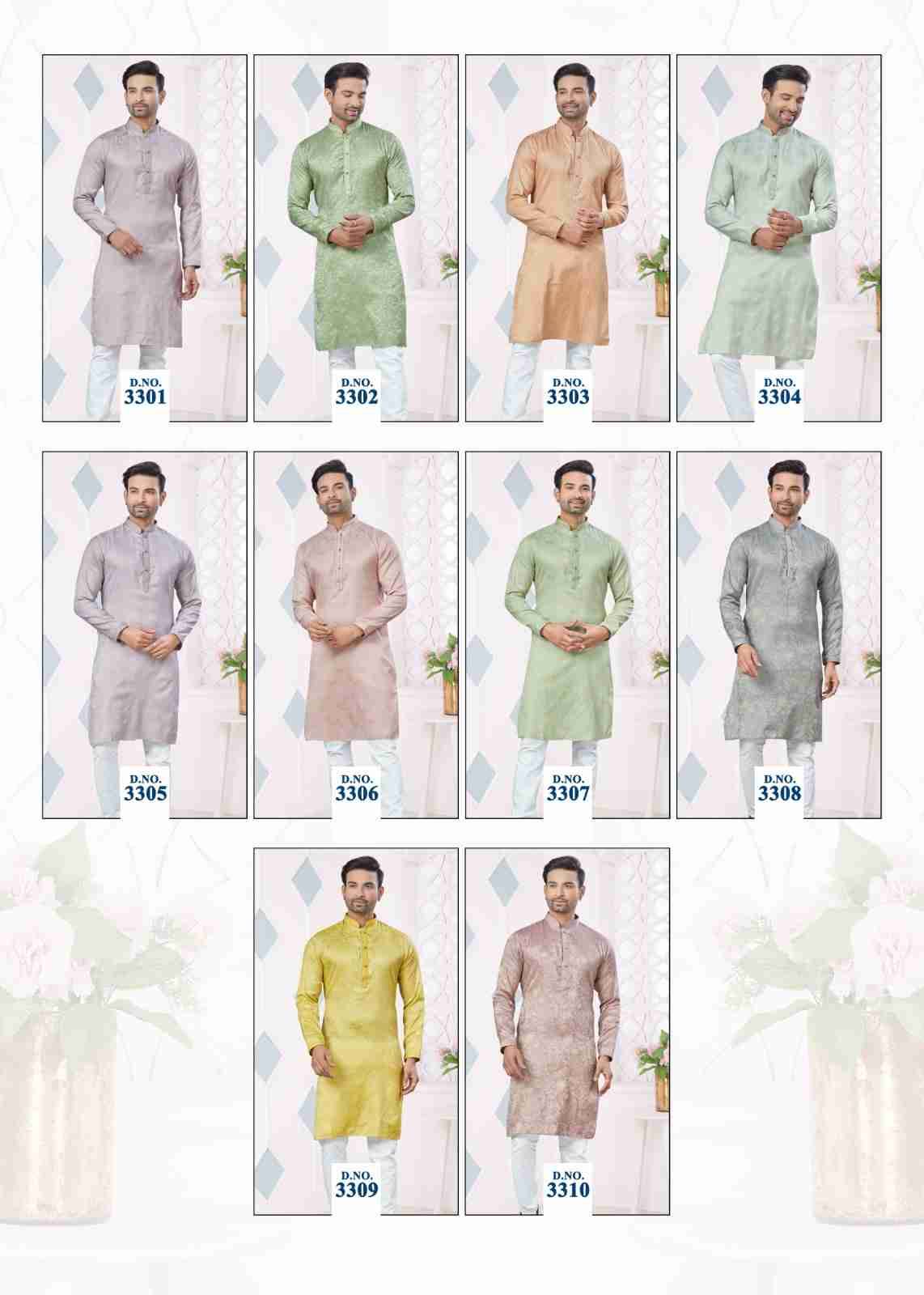 Wedding Collection Vol-33 By Outluk 3301 To 3310 Series Beautiful Colorful Stylish Fancy Casual Wear & Ethnic Wear & Ready To Wear Pure Jacquard Kurtas With Pajamas At Wholesale Price