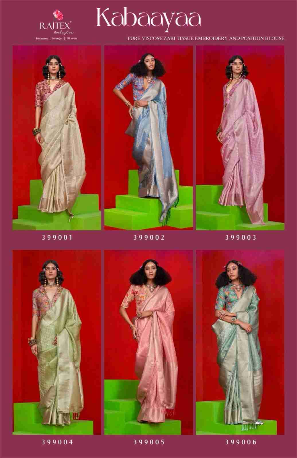 Kabaayaa By Raj Tex 399001 To 399006 Series Indian Traditional Wear Collection Beautiful Stylish Fancy Colorful Party Wear & Occasional Wear Handloom Silk Sarees At Wholesale Price