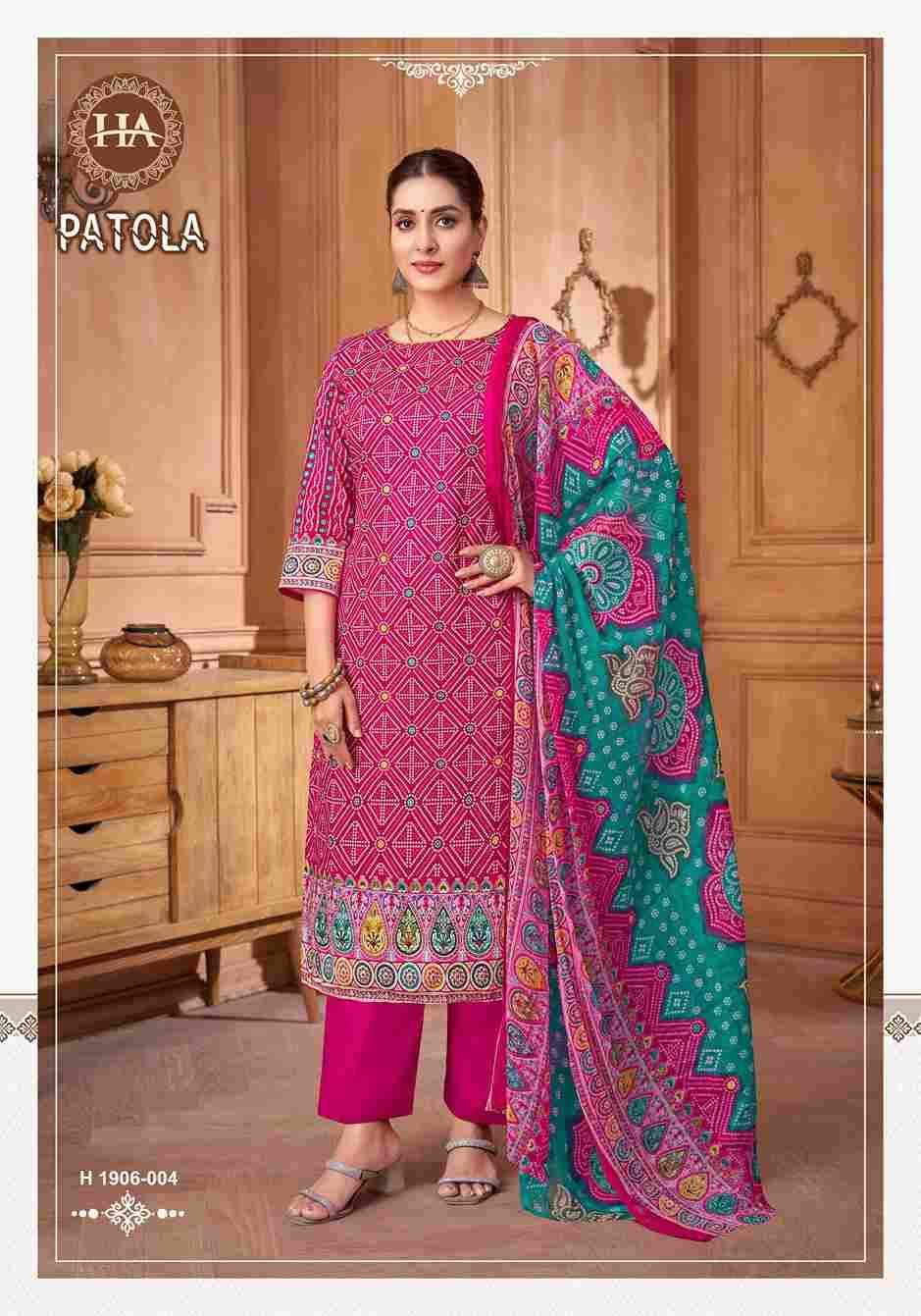 Patola By Harshit Fashion Hub 1906-001 To 1906-008 Series Beautiful Festive Suits Stylish Fancy Colorful Casual Wear & Ethnic Wear Pure Cambric Cotton Dresses At Wholesale Price