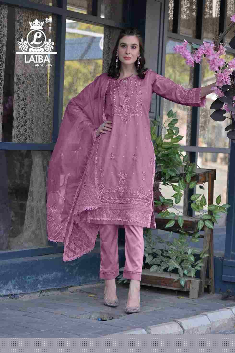 AM Vol-307 By Laiba 307-A To 307-D Series Beautiful Pakistani Suits Colorful Stylish Fancy Casual Wear & Ethnic Wear Pure Organza Embroidered Dresses At Wholesale Price