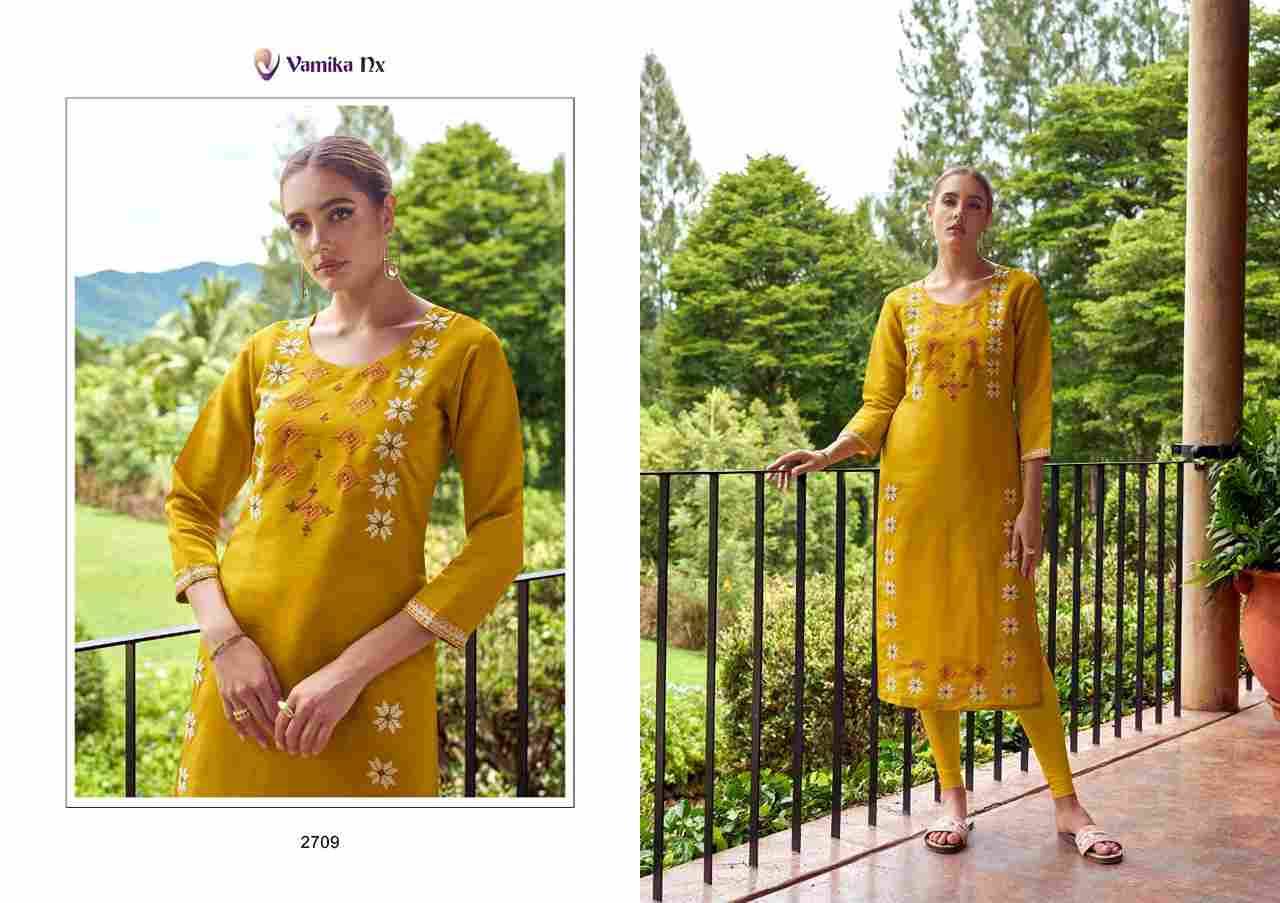 Melody By Vamika 2709 To 2714 Series Designer Festive Collection Beautiful Stylish Fancy Colorful Party Wear & Occasional Wear Chanderi Kurtis With Bottom At Wholesale Price