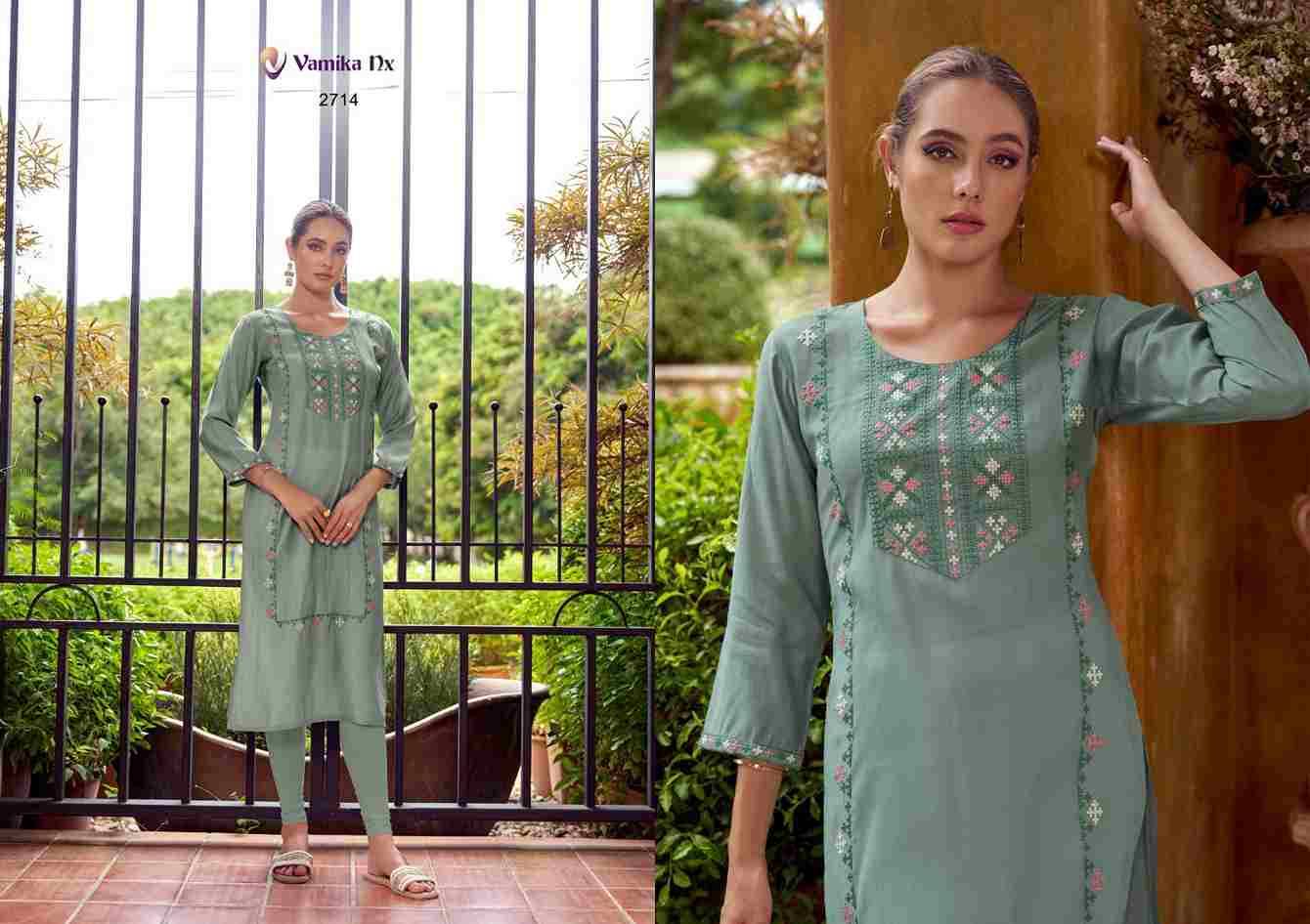 Melody By Vamika 2709 To 2714 Series Designer Festive Collection Beautiful Stylish Fancy Colorful Party Wear & Occasional Wear Chanderi Kurtis With Bottom At Wholesale Price