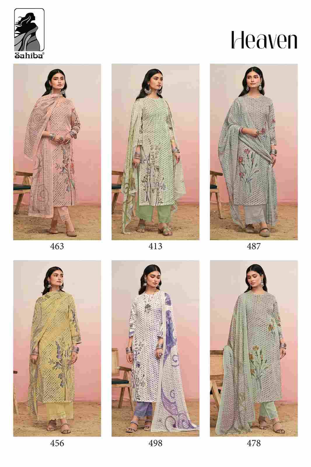 Heaven By Sahiba Fabrics Beautiful Festive Suits Colorful Stylish Fancy Casual Wear & Ethnic Wear Pure Lawn Cotton Dresses At Wholesale Price