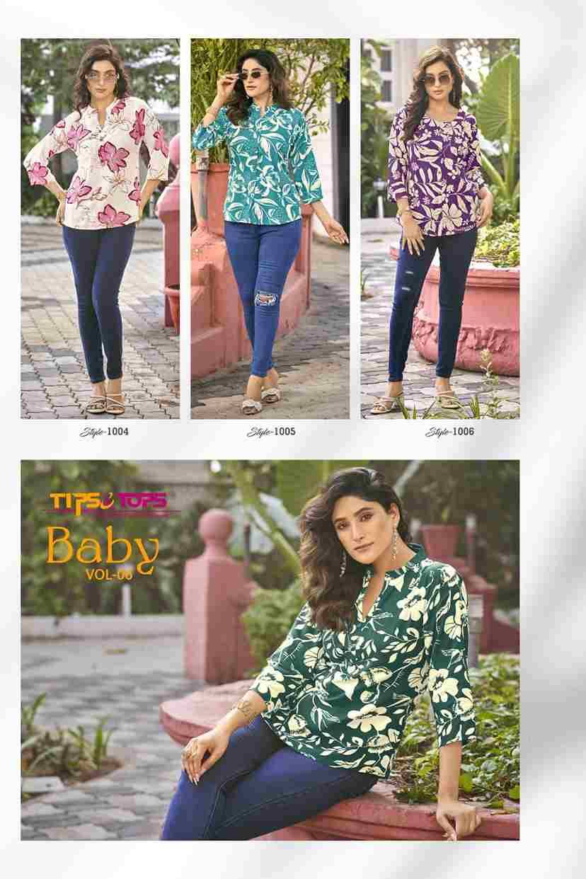Baby Vol-6 By Tips And Tops 1001 To 1009 Series Designer Stylish Fancy Colorful Beautiful Party Wear & Ethnic Wear Collection Rayon Tops At Wholesale Price