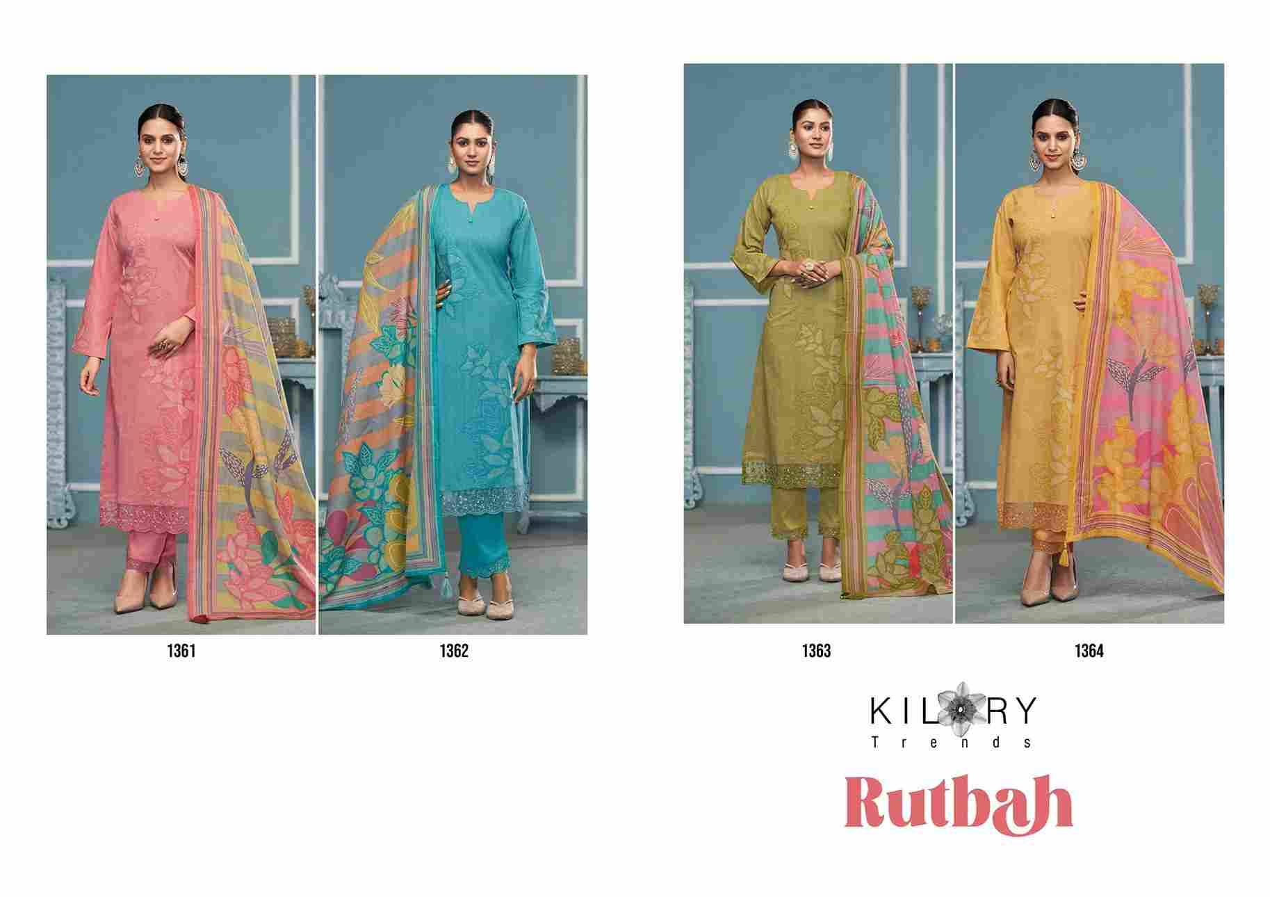 Rutbah By Kilory 1361 To 1364 Series Beautiful Festive Suits Colorful Stylish Fancy Casual Wear & Ethnic Wear Pure Lawn Cotton Dresses At Wholesale Price