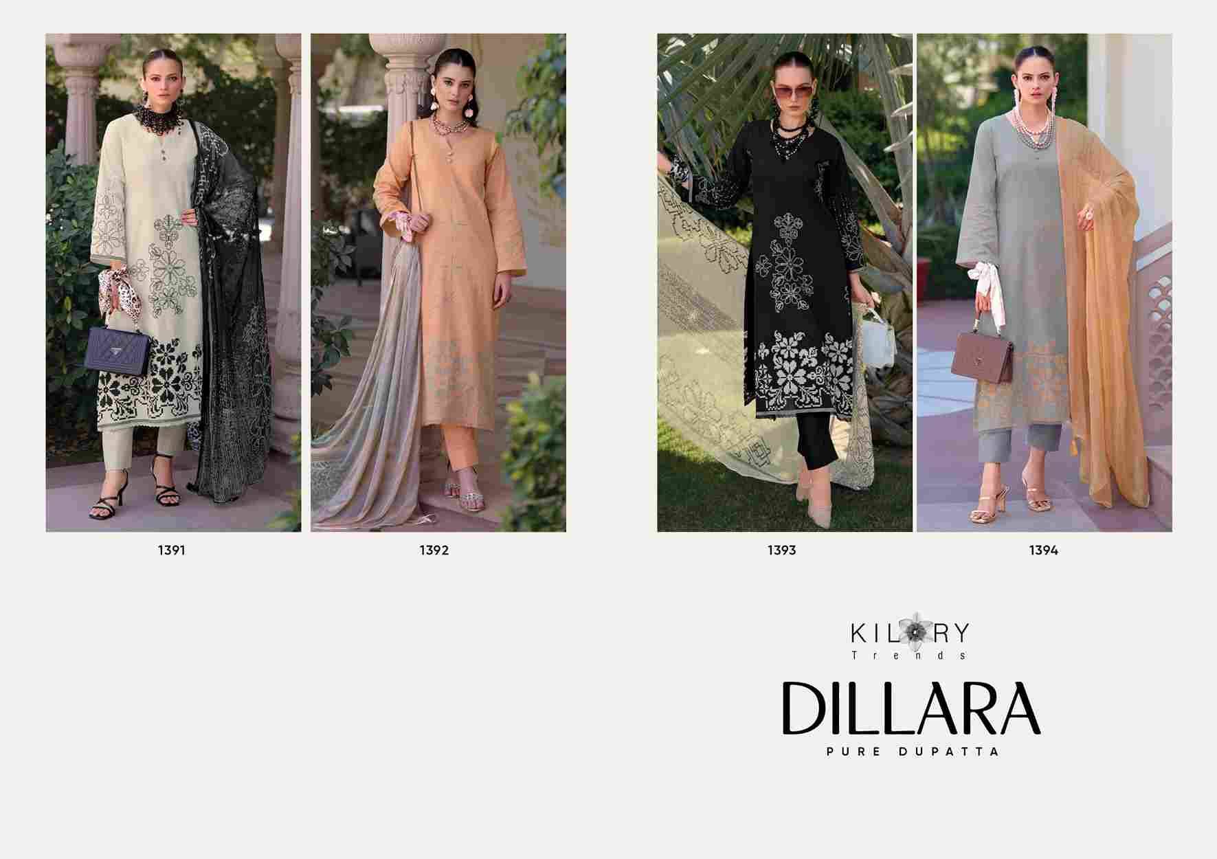 Dillara By Kilory 1391 To 1394 Series Beautiful Festive Suits Colorful Stylish Fancy Casual Wear & Ethnic Wear Pure Lawn Cotton Dresses At Wholesale Price