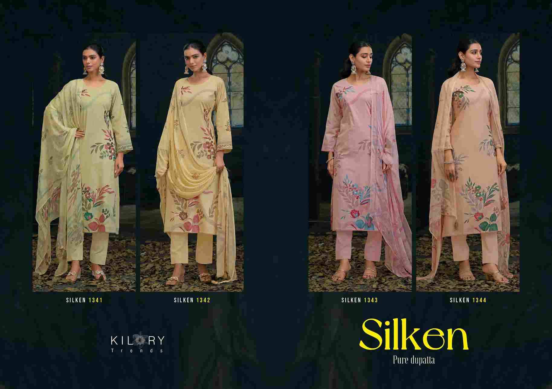 Silken By Kilory 1341 To 1344 Series Beautiful Festive Suits Colorful Stylish Fancy Casual Wear & Ethnic Wear Pure Lawn Cotton Dresses At Wholesale Price