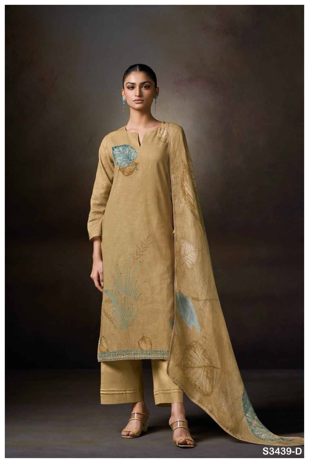 Lexy-3439 By Ganga Fashion 3439-A To 3439-D Series Beautiful Festive Suits Colorful Stylish Fancy Casual Wear & Ethnic Wear Premium Linen Cotton Dresses At Wholesale Price
