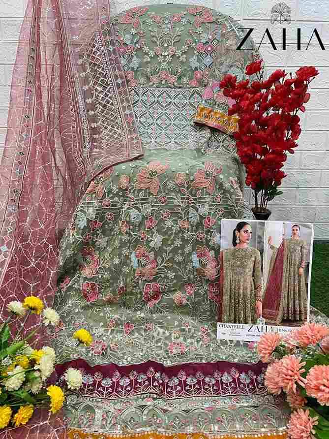 Zaha-10293-A By Zaha Pakistani Suits Beautiful Fancy Colorful Stylish Party Wear & Occasional Wear Net With Embroidery Dresses At Wholesale Price