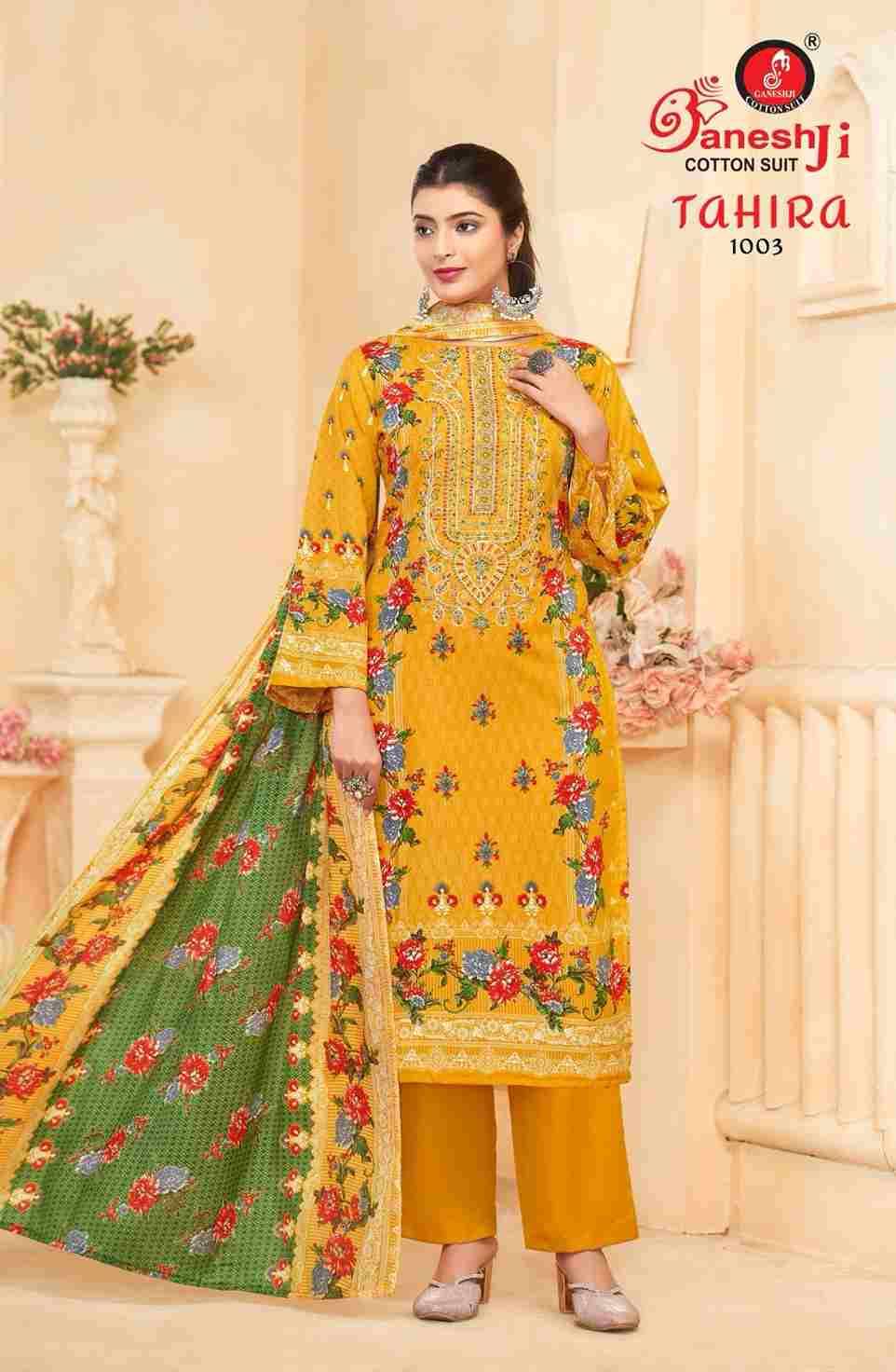Tahira Vol-1 By Ganeshji 1001 To 1008 Series Beautiful Festive Suits Stylish Fancy Colorful Party Wear & Occasional Wear Pure Cotton Dresses At Wholesale Price