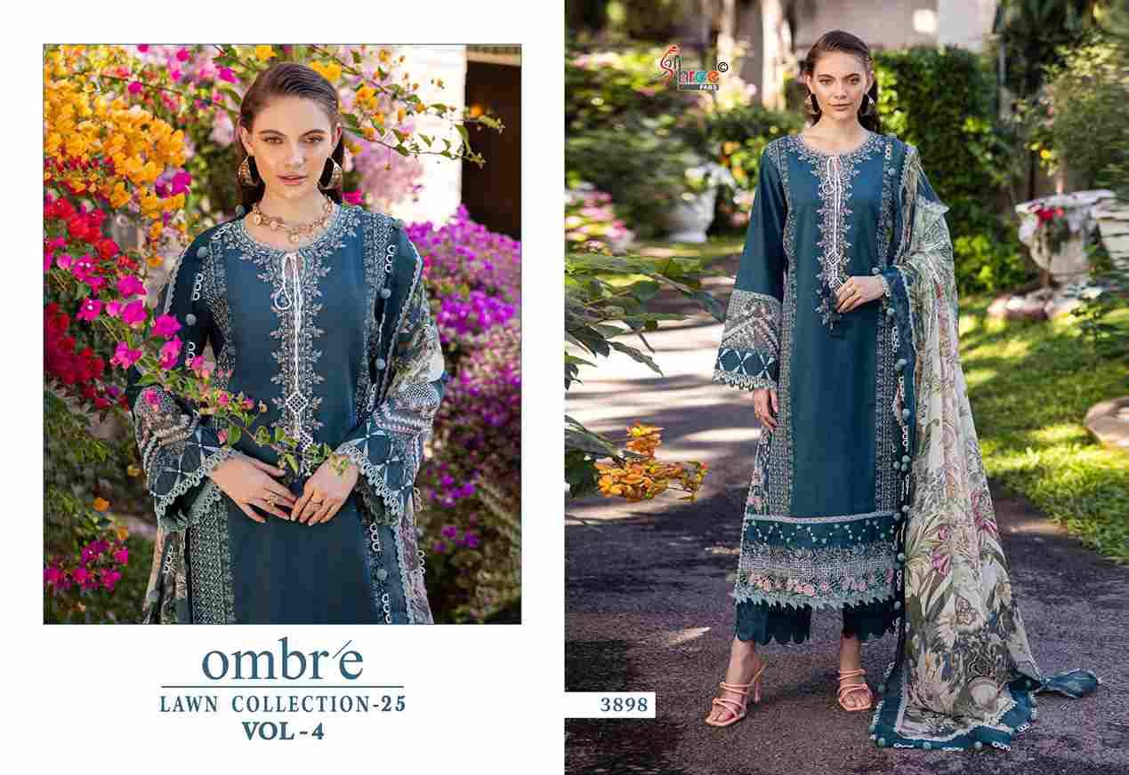 Ombre Lawn Collection-25 Vol-4 By Shree Fabs 3894 To 3900 Series Beautiful Pakistani Suits Stylish Fancy Colorful Party Wear & Occasional Wear Pure Cotton Embroidery Dresses At Wholesale Price